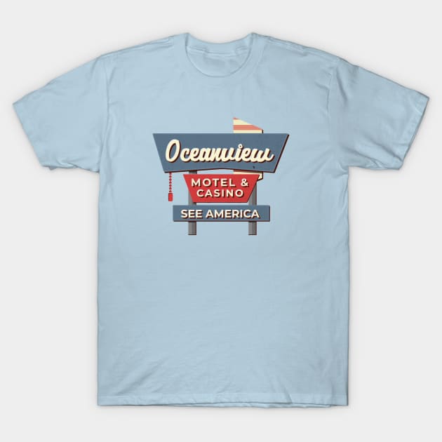 Control Oceanview Motel Retro T-Shirt by karutees